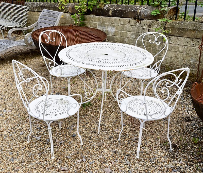 Terrace Set Garden Art Plus Ltd : White Vintage Terrace Set