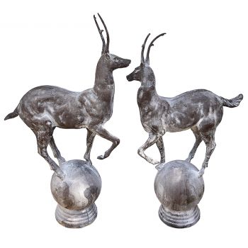 Pair of Cast Iron Stag Finials 