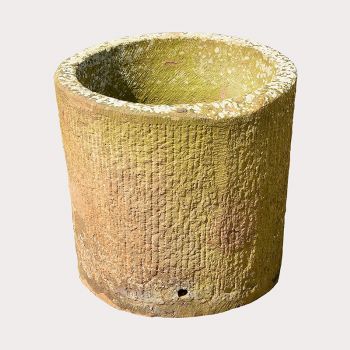 Hand Carved Cylindrical Planter