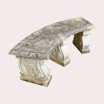 Curved Stone Bench 