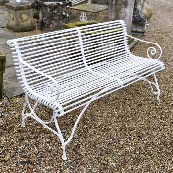White Arras-Style Garden Seat