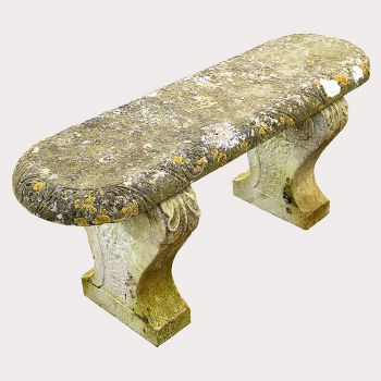 Antique Carved Stone Bench