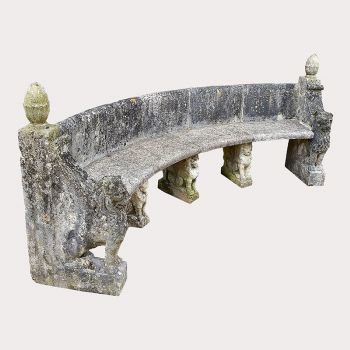 Istrian Stone Lion Bench