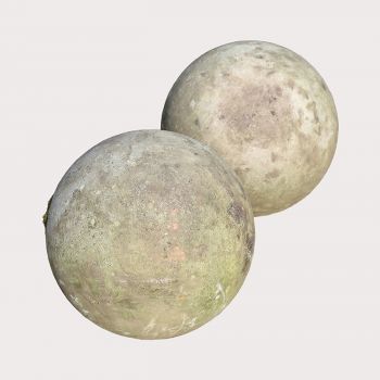 Pair of Sandstone Ball Finials