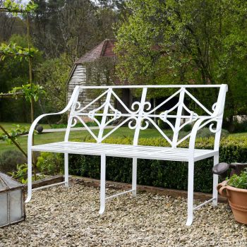 White Diamond Back Bench 