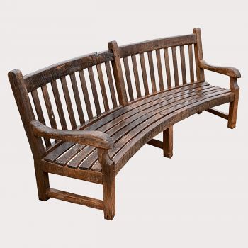 Large Curved Oak Bench