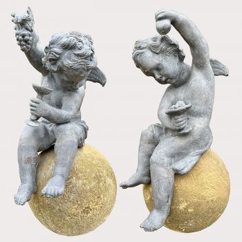 Pair of Lead Putti
