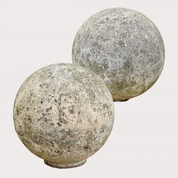 Pair Portland Stone Balls