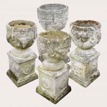 Set of Greek Key Urns