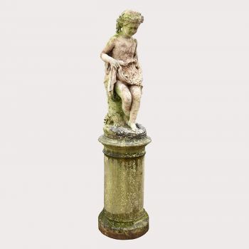 Marble Girl on Column 19th Century