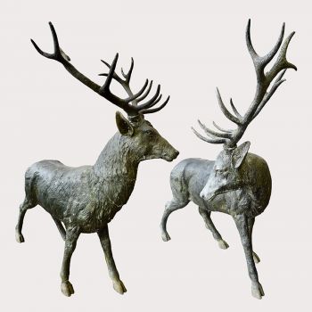 Cast Bronze Stags