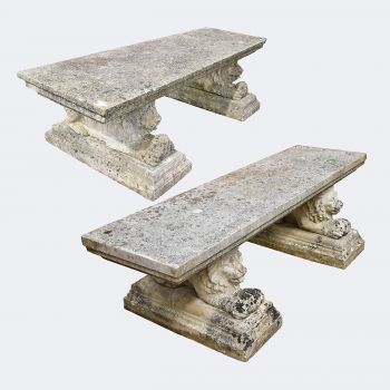 Composition Stone Lion Seats