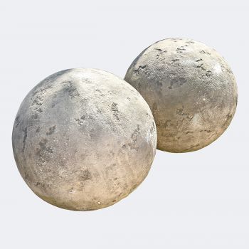 Pair of Limestone Spheres