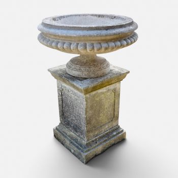 Wide Tazza Urn on Plinth